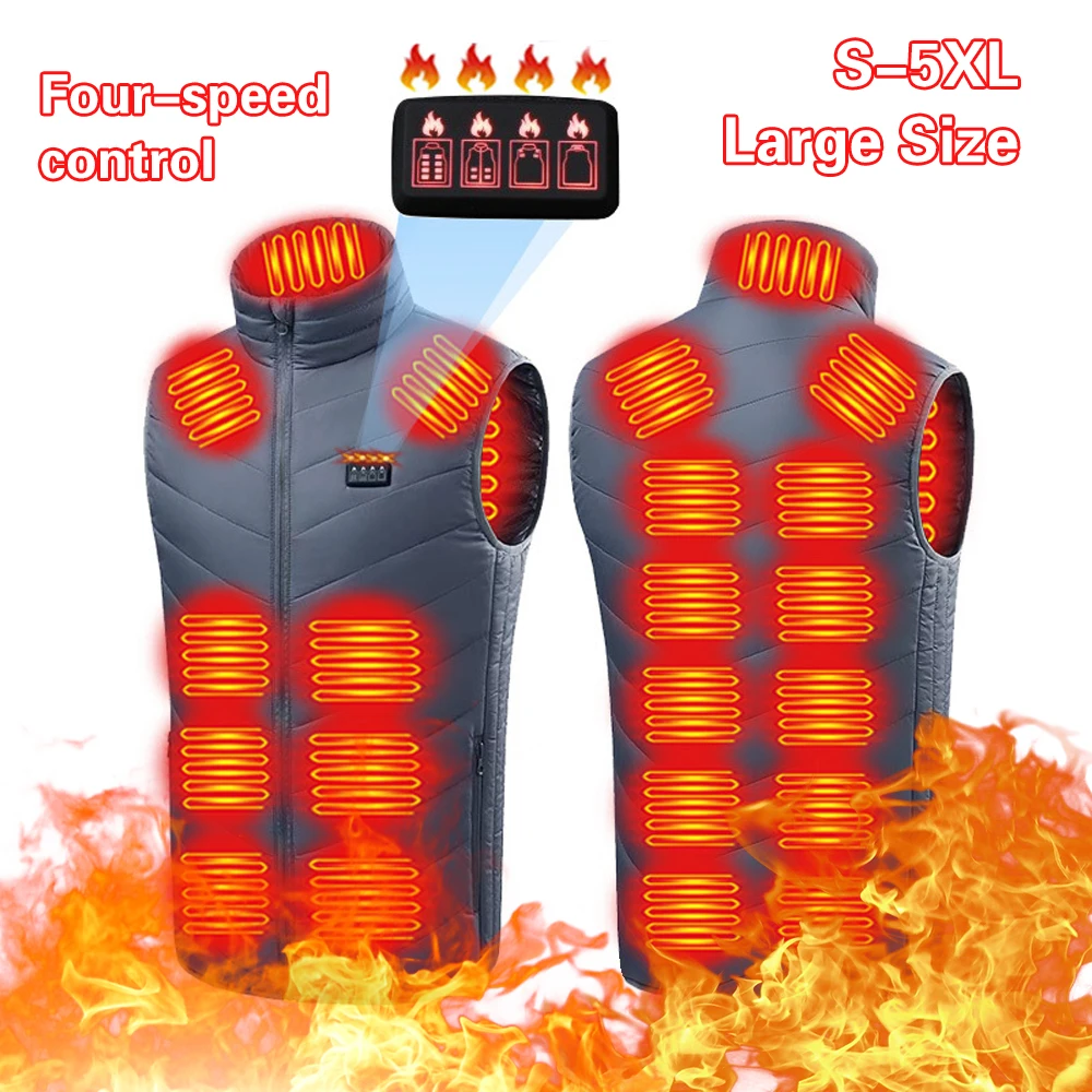 

21 Areas Heated Vest Men Jacket Heated Winter Womens Electric Usb Heater Tactical Jacket Man Thermal Vest Body Warmer Coat 6XL