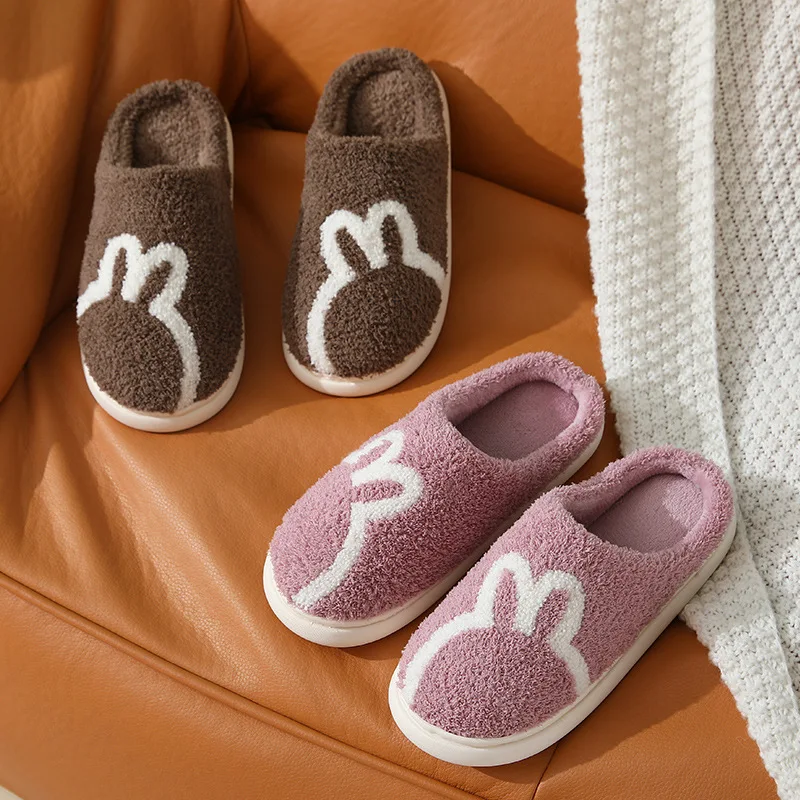 

Fur Slippers 2023 Winter Shoes For Men House Couples Women Fluffy Slides Autumn Warm Plush Slipper Bedroom Ladies Cotton Shoes