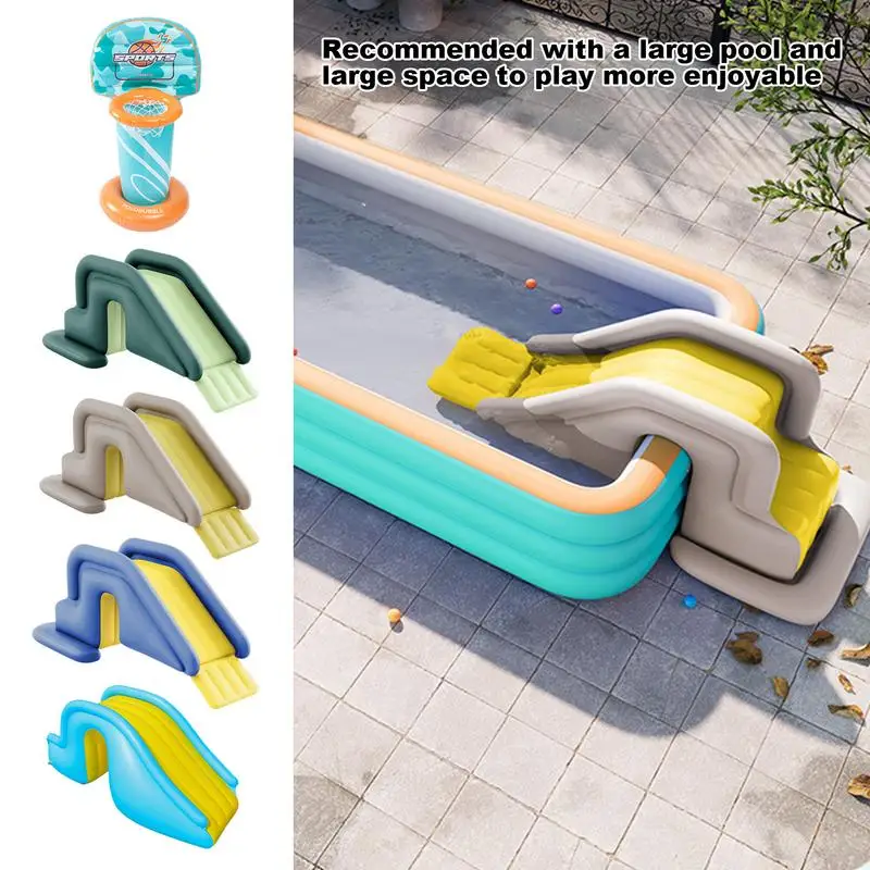 Kids Inflatable Slide Children Pool Inflatable Slide Widened With Foot Pump For Home Backyard Family Party