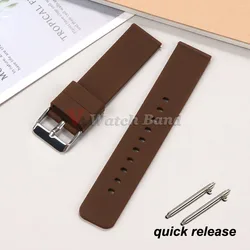 Versatile Quick Release Silicone Smart Watch Strap for 20mm (Brown)