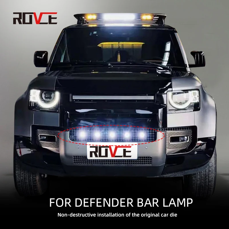 

ROVCE светильник ний бампер для Land Rover Defender 90 110 2020-2022, светодиодный няя Светодиодная лампа, автомобильные светильник