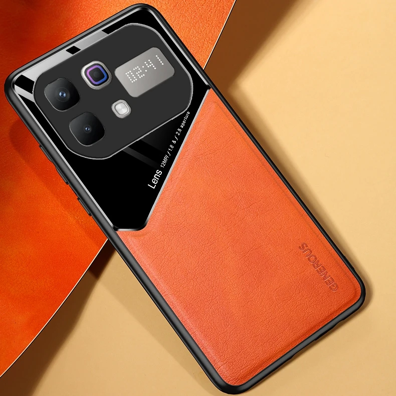 Leather Texture Phone Case with Magnetic Suction Holder