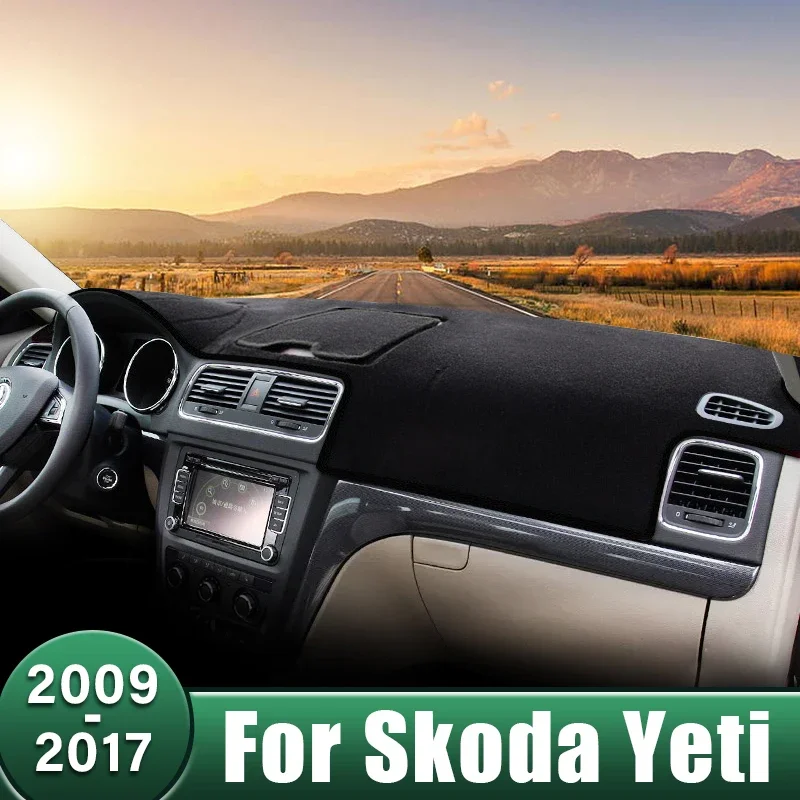 

Car Dashboard Mats Avoid Light Pads Sun Shade Cover Anti-UV Carpets For Skoda Yeti 2009 2010 2011 2012 2013 2014 2015 2016 2017