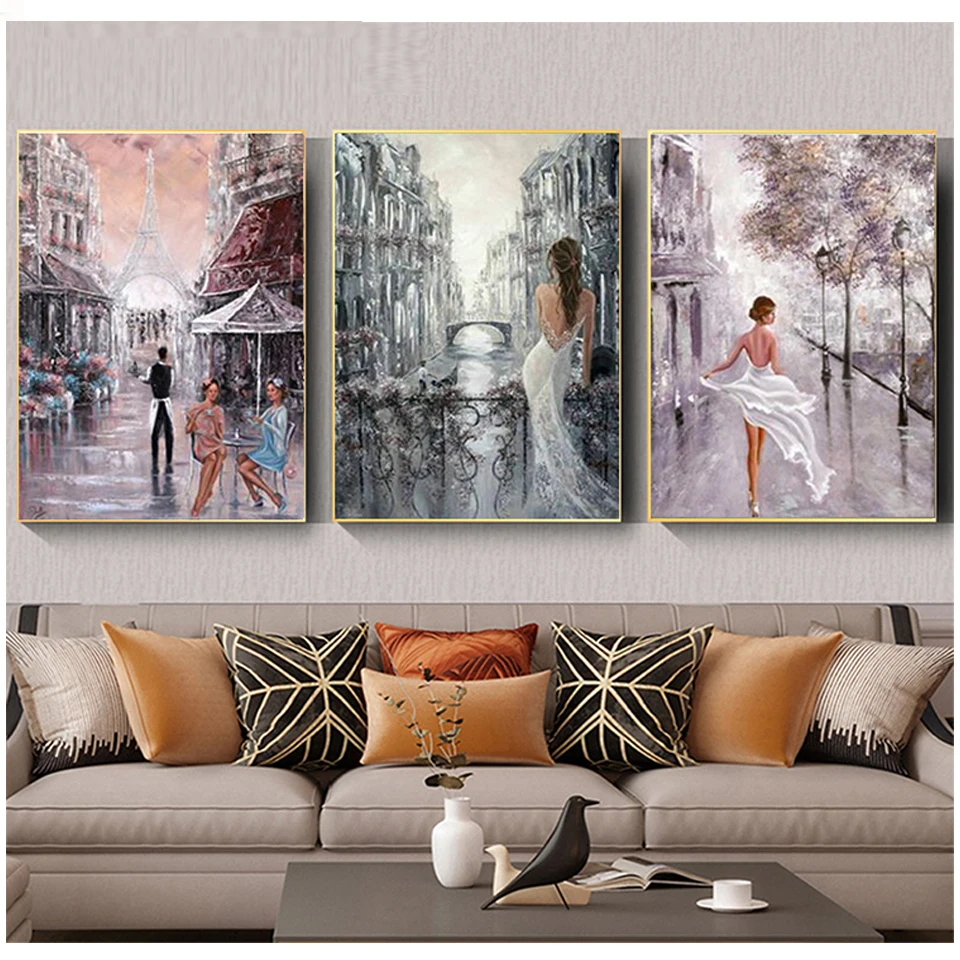 Triptych DIY Diamond Painting Italy Woman City Street Full Drill Embroidery Mosaic Set Landscape Portrait 3Pcs Set Triptych DIY Diamond Painting Italy Woman City Street Full Drill Embroidery Mosaic Set Landscape Portrait 3Pcs Set