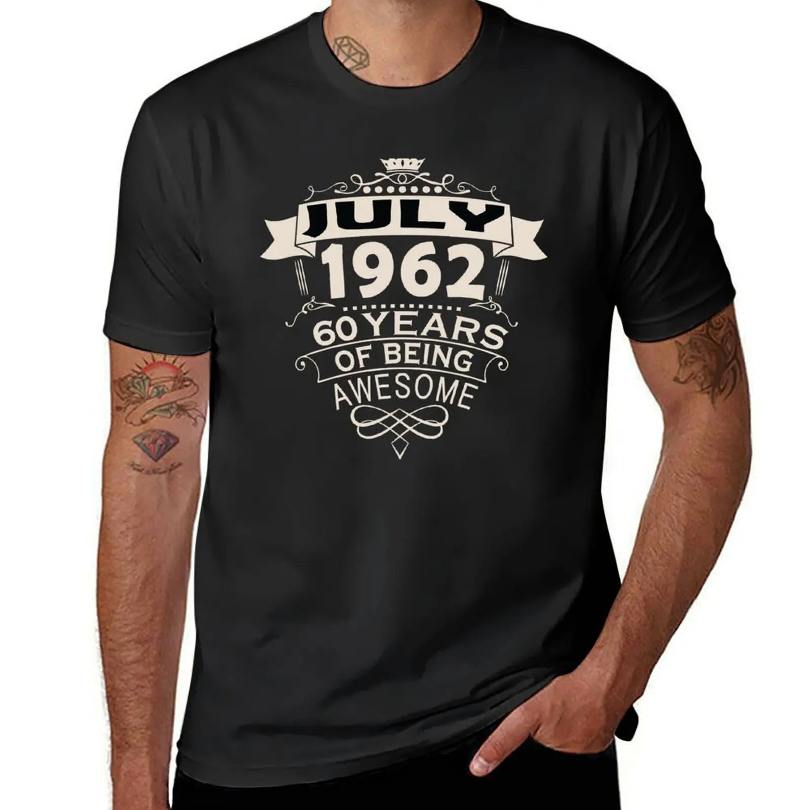 

Made In July 1962 60 Years Of Being Awesome Since Vintage Gift Tees T-Shirt hippie clothes tees slim fit t shirts for men