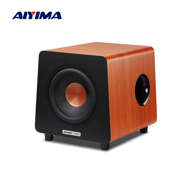 AIYIMA 800X Subwoofer 150W 8 Inch Active Speaker Deep Bass Wood Grain Woofer Amplifier Input RCA/AUX/LFE
