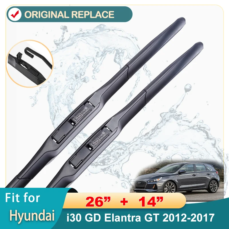 

Windscreen Wiper Front Wiper Blades Set For Hyundai i30 GD Elantra GT 2012 2013 2014 2015 2016 2017 Windshield Wiper 26"14"