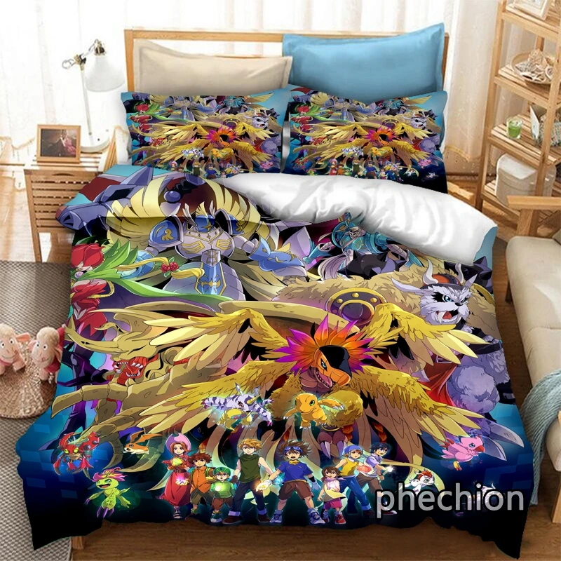 

phechion Digimon Adventure 3D Print Bedding Set Duvet Covers Pillowcases One Piece Comforter Bedding Sets Bedclothes Bed K232