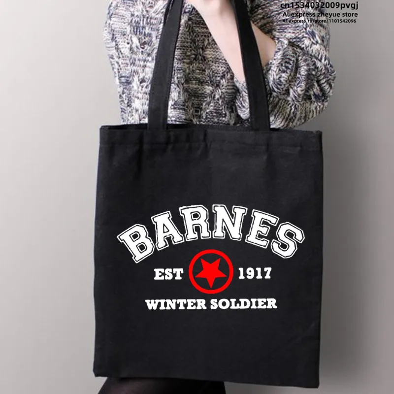 Barnes 1917 Soldier Bucky Barnes Shopping Canvas Bag Foldable Reusable Shopper For Security Night Jute shopping bag,tote bags,canvas bag,canvas bags