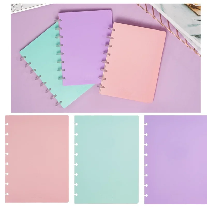 Junior/Letter/A5/A4 PP Notebook Covers notebook accessories plastic book cover with Mushroom Holes for DIY Daily Planner Schedule Loose Leaf Paper Cover A1909-043