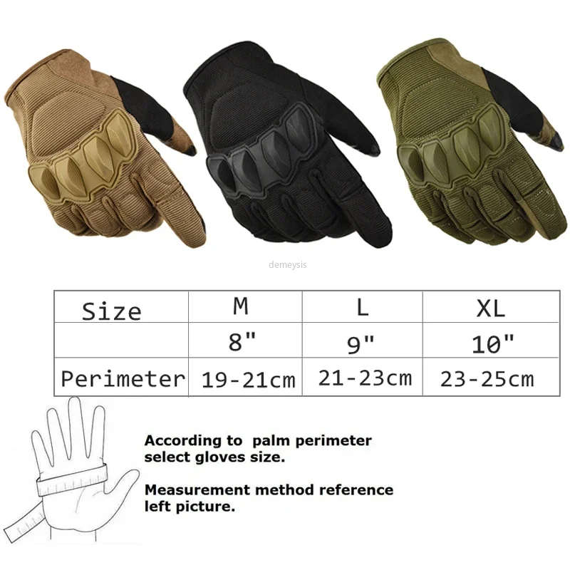 Touch Screen Full Finger Tactical Gloves Motorcycle Motocross Hard Knuckle Full Finger Glove Mens
