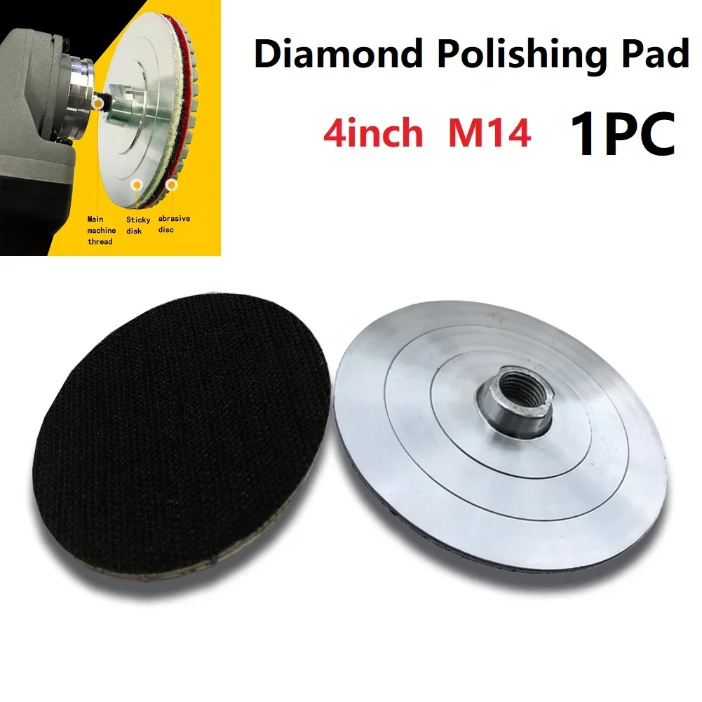 4'' 100mm Aluminum Backer Polishing Pad Diamond Grinding Sanding Discs Thread Back Pad Abrasive Tools Power Tools Parts