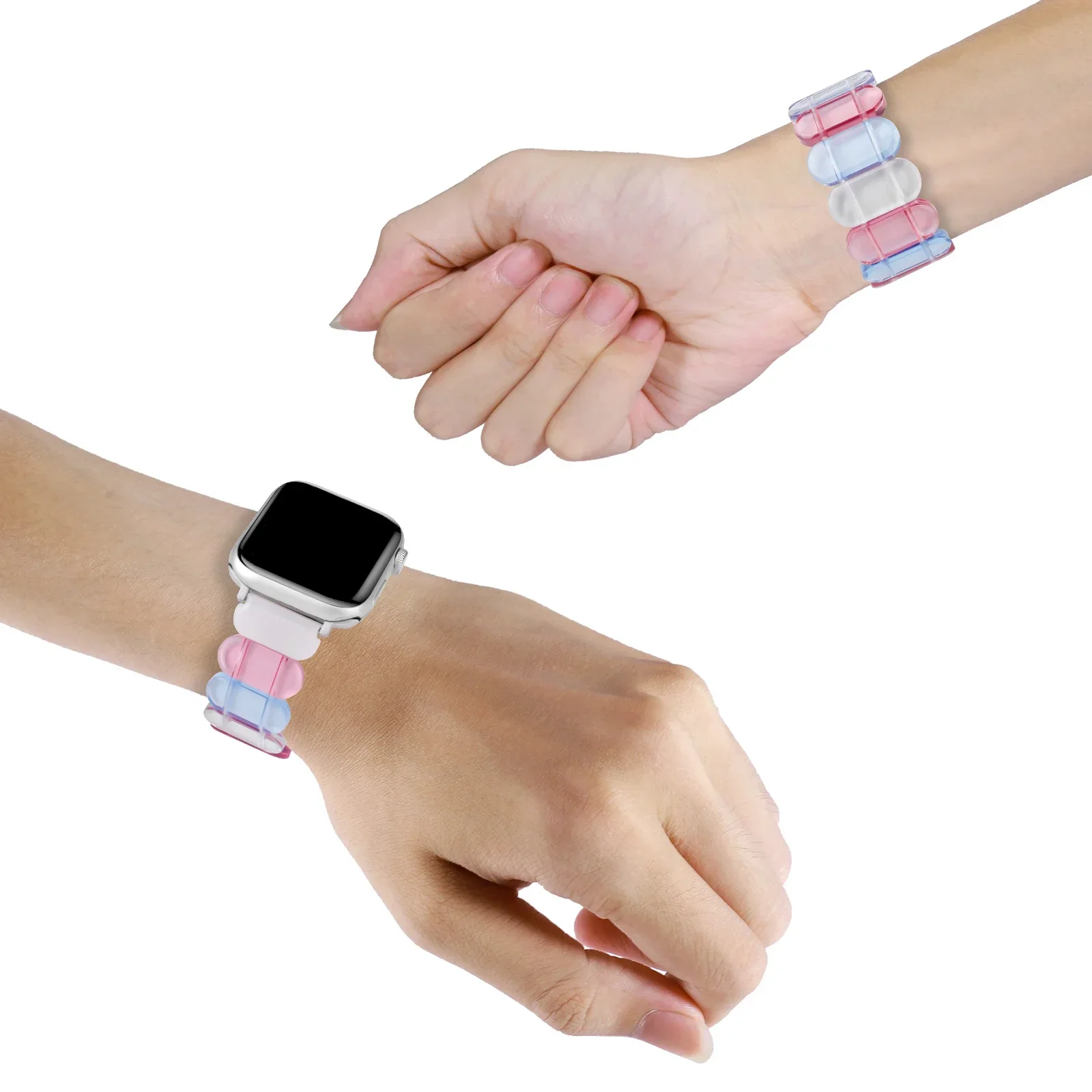 รูปสินค้า สายรัดข้อมือ Apple Watch ยืดหยุ่น เรซิ่น สำหรับ 45/44/42/40/38 มม.