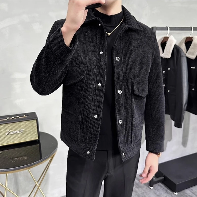 Winter Woolen Jackets Men Fashion Casual Business Overcoat Social Streetwear Wool Blends Coats windbreaker men clothing 2023