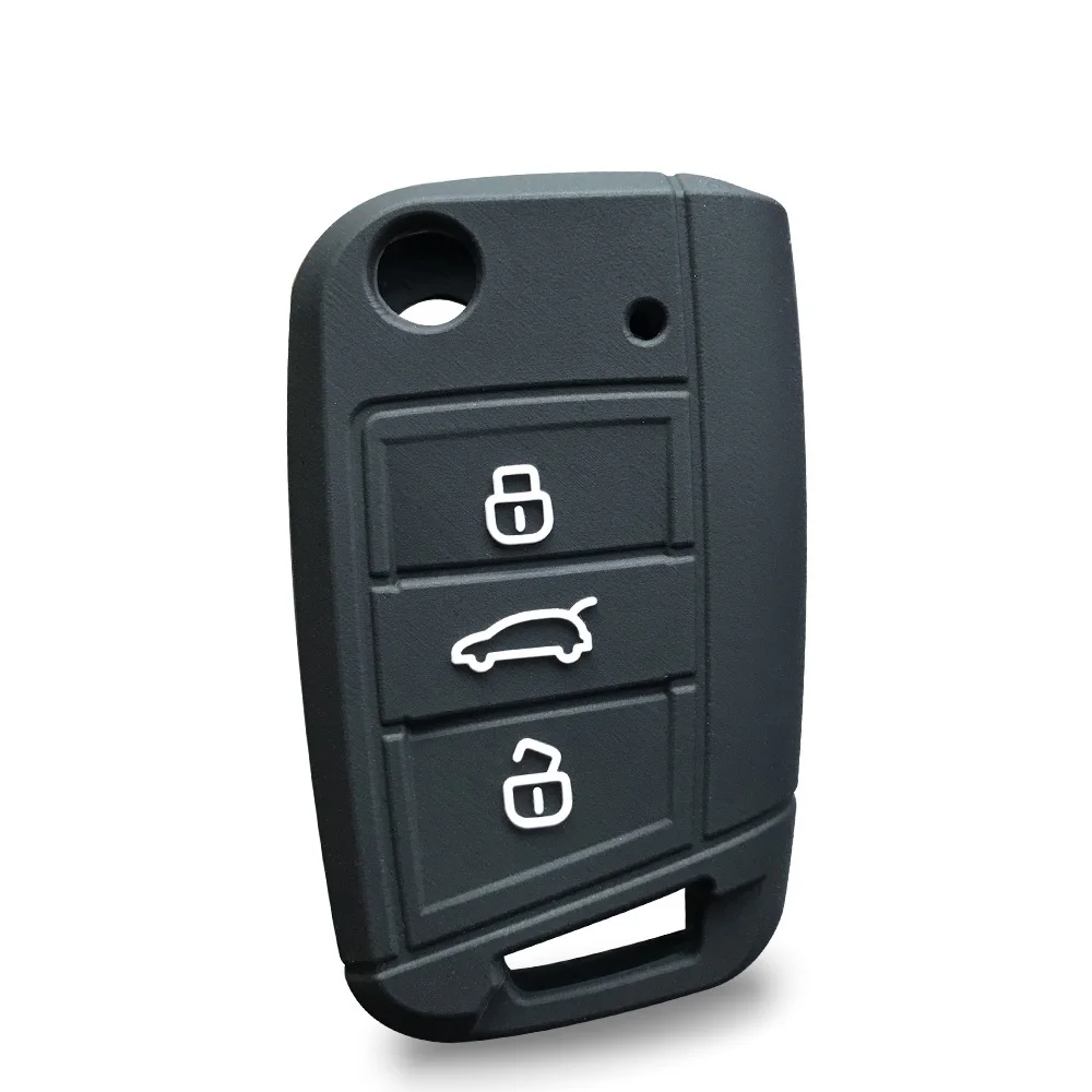 Silicone 3-Button Folding Key Cover Case
