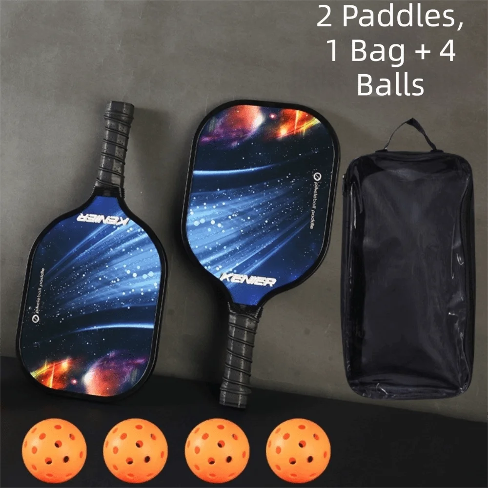Pickleball Rocks Shockproof Pickleball Paddles Set Non-slip Handle with 2 Rackets & 4 ...