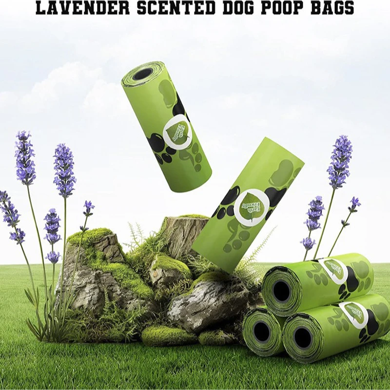 Pet Biodegradable Trash Bag Dog Poop Bags Bulk Biobase Scented Poo Bag Degradable Cat Waste Bags Outdoor Pets Carriers Tool