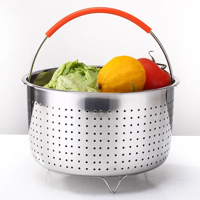 Steamer Rack Steamer Basket Kitchen Steam Basket Stainless Steel Pressure Cooker Anti-scald Steamer Multi-Function Fruit Cleaning Basket Cookeo Accessories