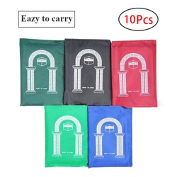 10pcs Portable Islamic Muslim Prayer Mat Musallah Waterproof PU Prayer Rug tapis de priere islam Outdoor Travel Home Carpet