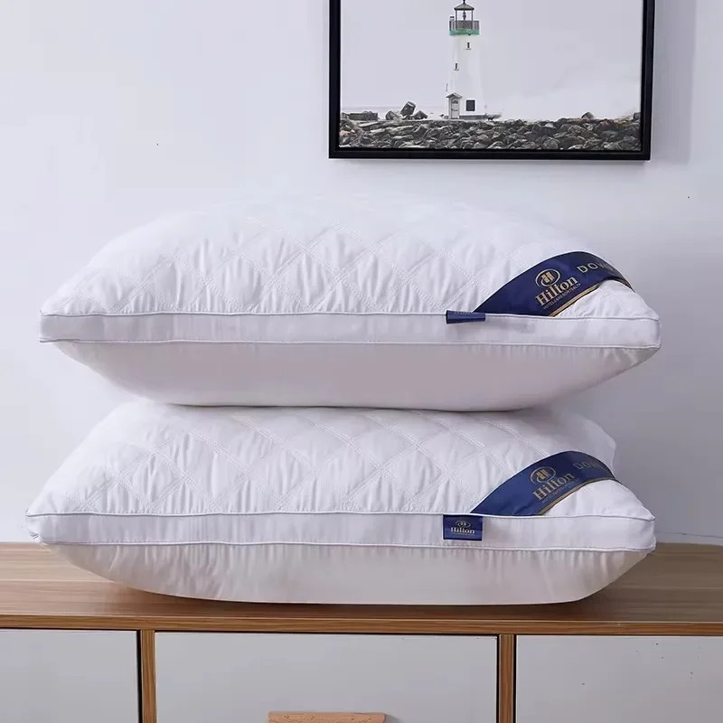 Soft Cotton Fiber Pillow 3D Neck Pillow Suitable for Sleeping Bedrooms and Hotels Comfort and Quality 1pc Hotel Style Decorate 2