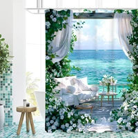 tortoise Bathing Curtain  Bathroom Shower Curtain Waterproof With 12 Hooks Home Deco Free Ship