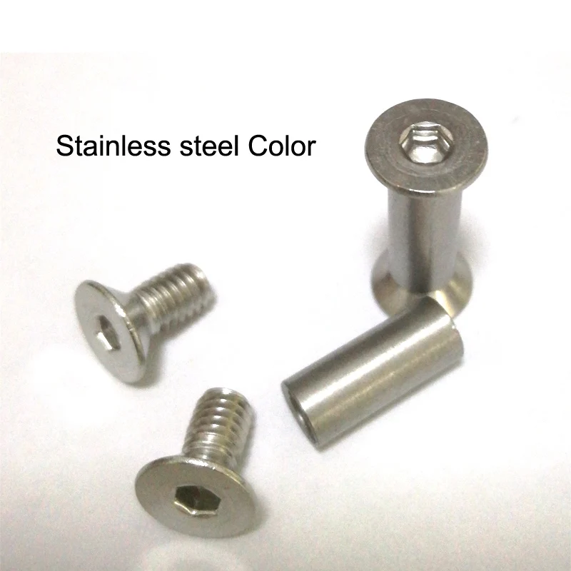 17.0mm x5mm Stainless steel Knife Handle Flat head hex Chicago black Screws Suitable for 5mm hole