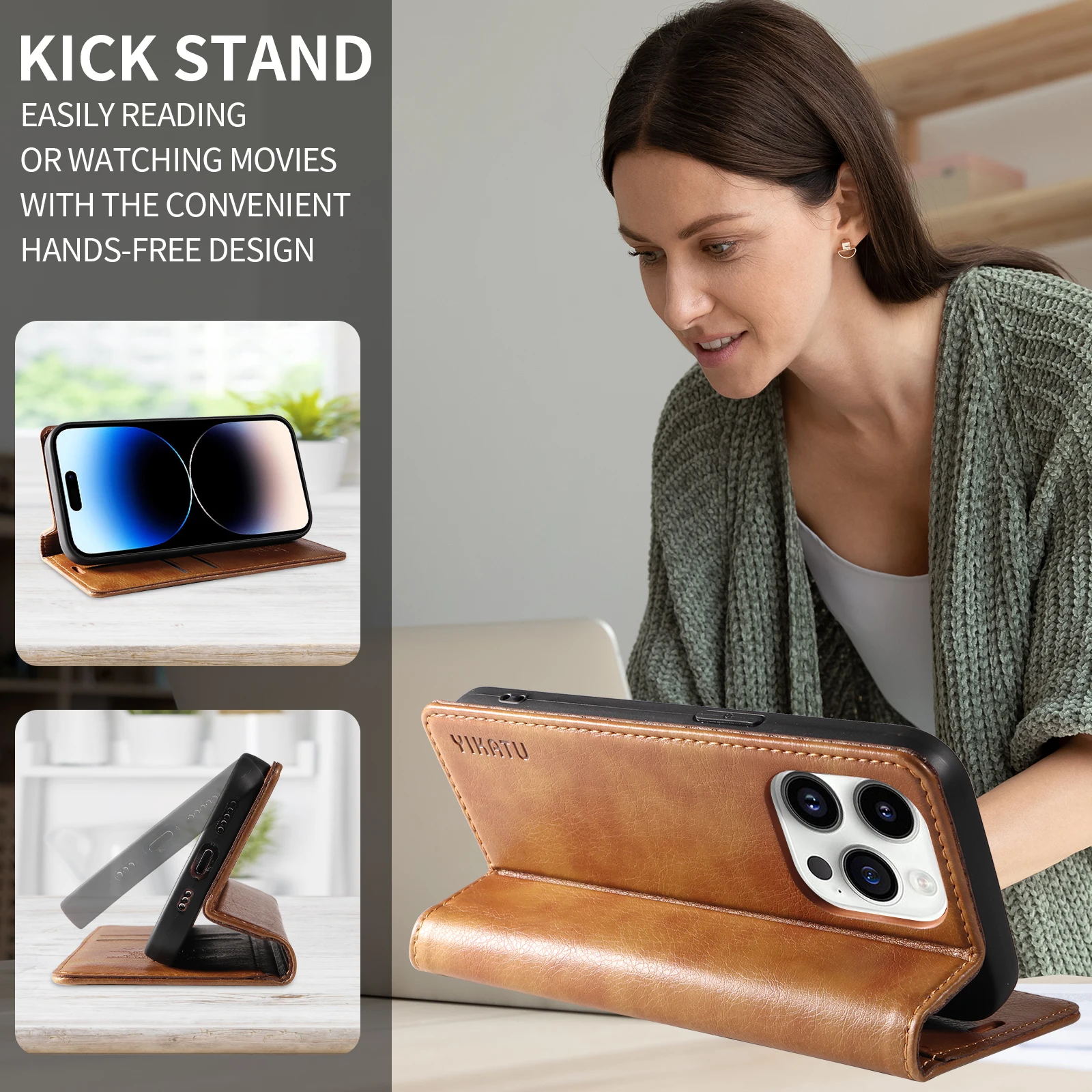 Leather Wallet Phone Case - Universal Fit