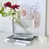 Vertical Pattern Glass Vase Nordic Transparent Hydroponic Flowerpot Decorative Ornaments Living Room Flower Vase Home Decoration 2