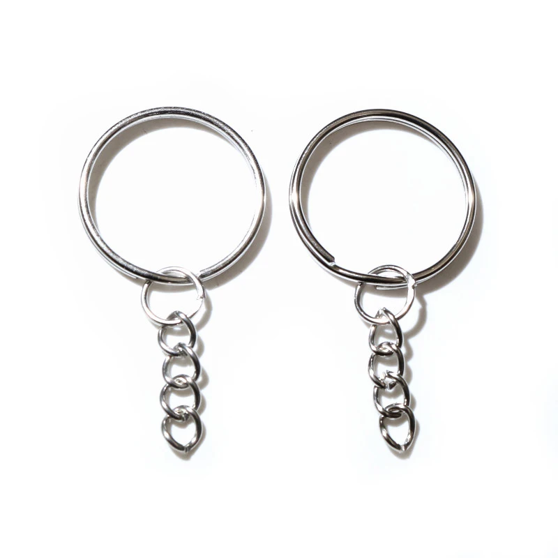 Set of 20 Stylish Gold & Silver Plated Keychains with 25mm Rings