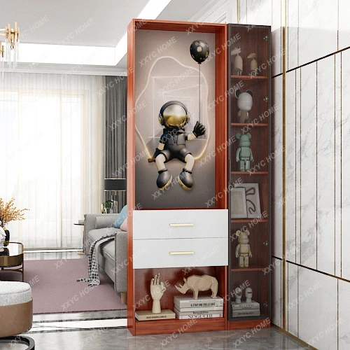 

Solid Wood Entrance Cabinet Changhong Glass Partition Entrance Door Glass Screen Porch Cabinet