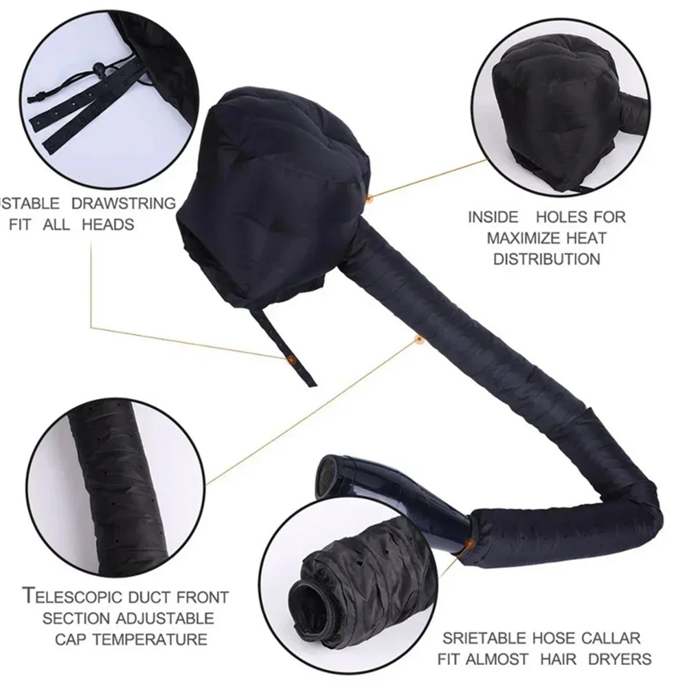 Dry Hair Cap Warm Air Bonnet Cap Hair Bonnet Dryer Hair Drying Cap Adjustable Drying Hood Home Hairdressing Salon