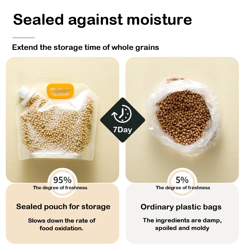grain storage bag Portable Insect Proof Moisture Proof Fresh Keeping Bag Recyclable Portable Transparent Grain Storage Bags
