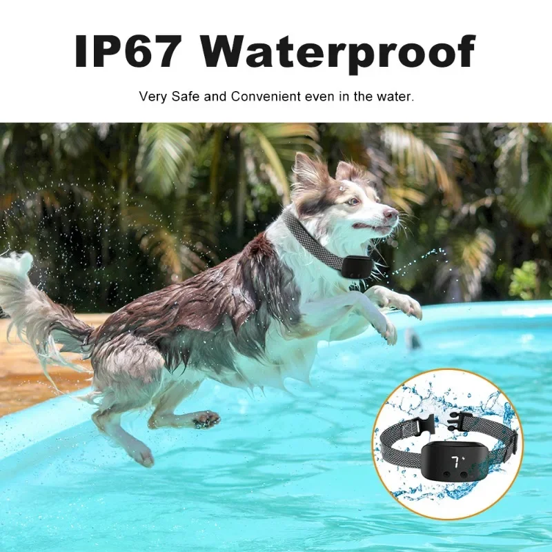 Touch Auto Anti Bark Collar Bark Stopper Effective Stop Barking Waterproof Electric Training Clicker Waterproof Dog Accessories
