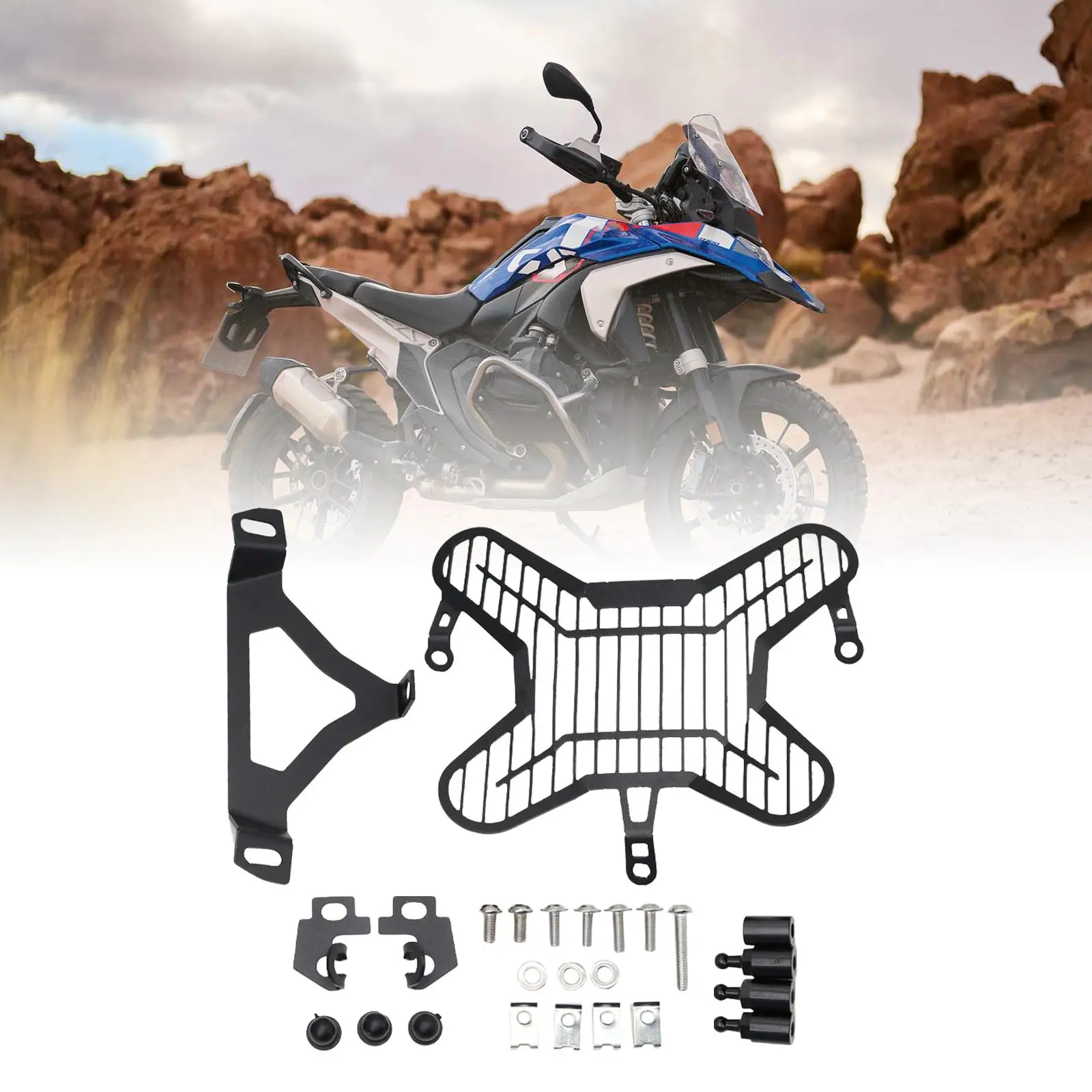 

Защитная крышка для мотоциклетной фары для защитного гриля R1300GS с крепежными винтами и кронштейном, прочный аксессуар из алюминия