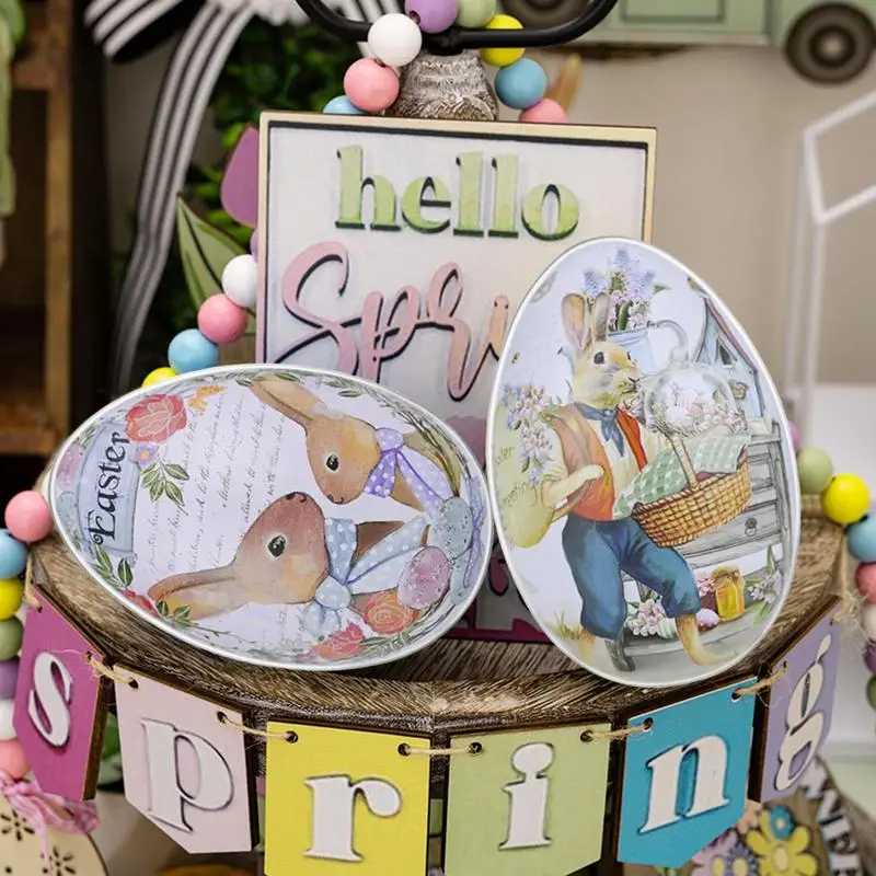 Easter Chocolate Jar 6x Colorful Rabbit Snack Storage Box With Lid In Egg Shaped Food Storage Container Table Centerpieces