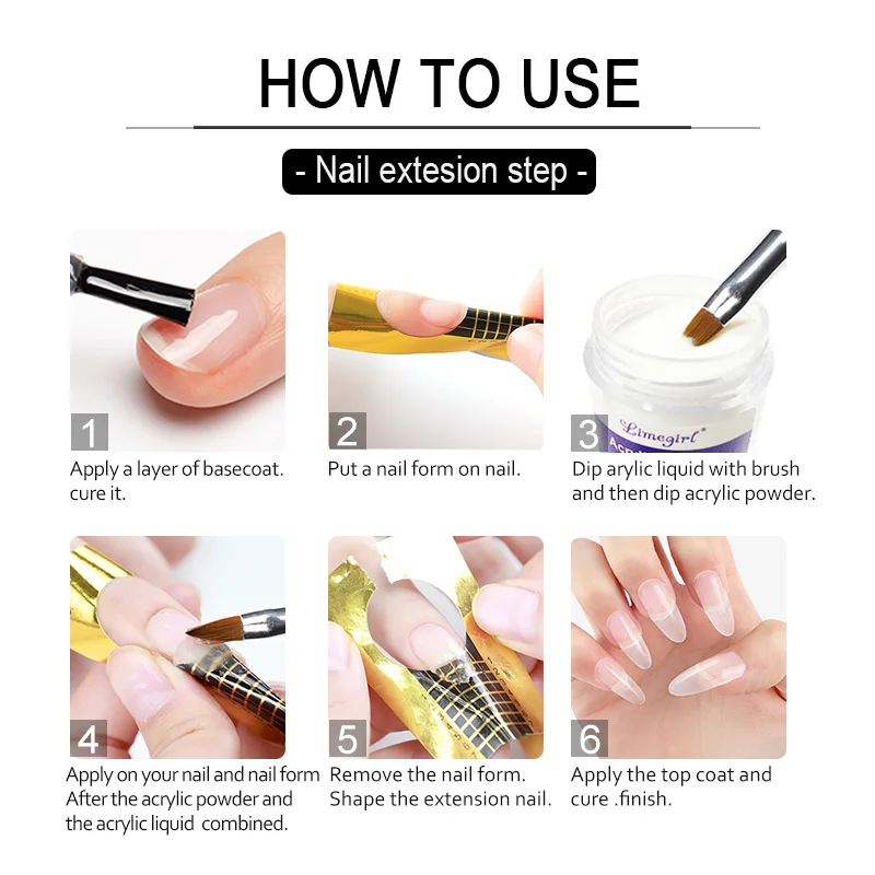 Nail Kit Nail Crystal Powder Acrylic Liquid Set With Brush For Nails Extension Carving Beginner