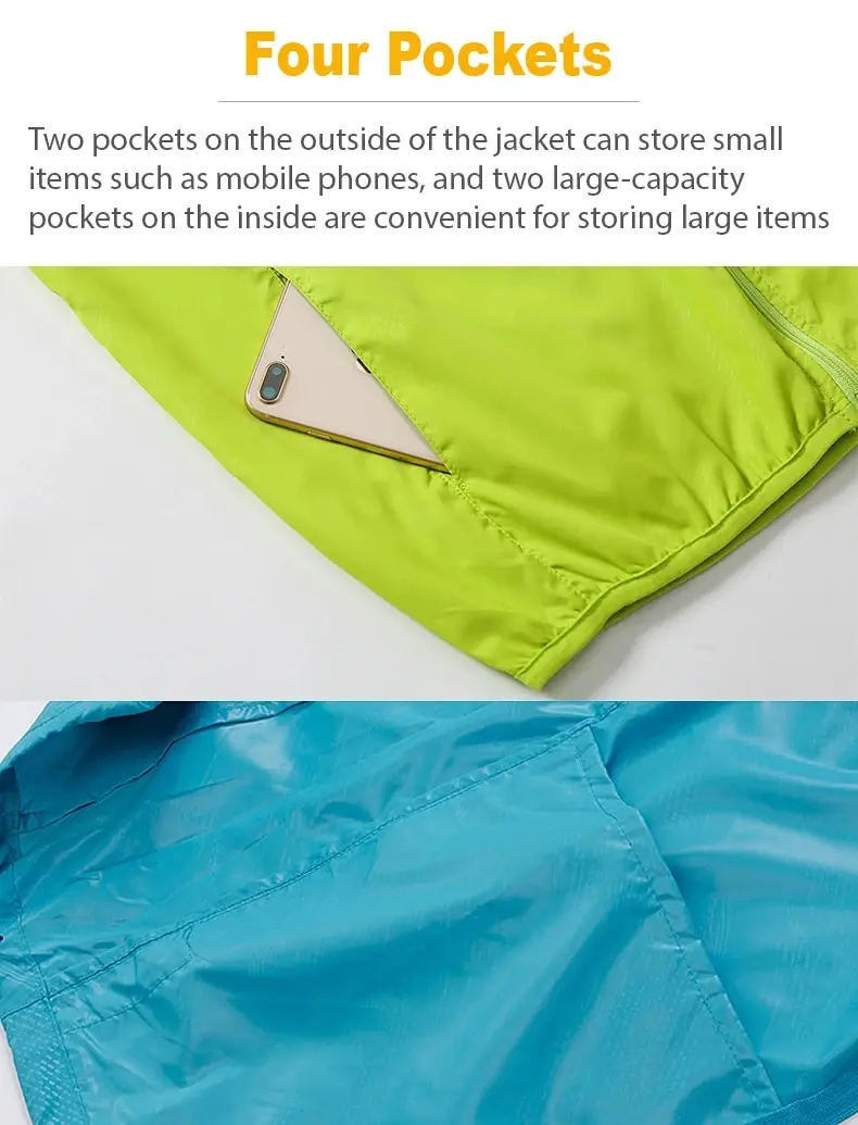 LNGXO Männer Frauen Wasserdichte Jacke Schnell Trocknend Wandern Camping Windjacke Unisex Trekking Angeln Regen Mantel Outdoor Anti UV Kleidung – Detail 11