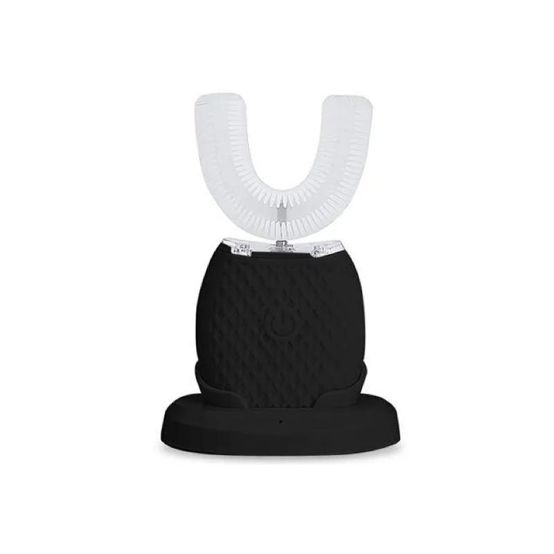 Cepillo de dientes eléctrico ultrasónico de 360° para adultos, cepillo de dientes inteligente en forma de U, recargable por USB, luz azul, blanqueador, resistente al agua