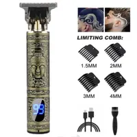 T9 LCD Electric Hair Clipper Oil Shaving Head Electric Pusher Carving Electric Shaver Rechargeble Hair Trimmer for Men Care 5