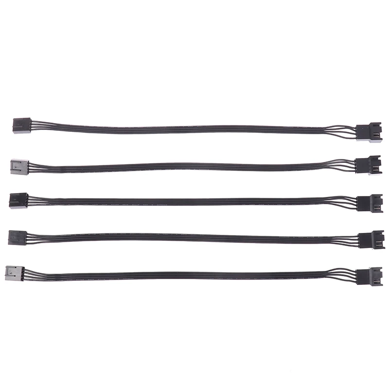 5x PWM Lüfter-Verlängerungskabel Für PC – 4-polig, Schwarz, Flexibles Kabelmanagement Für CPU- Und Gehäuselüfter