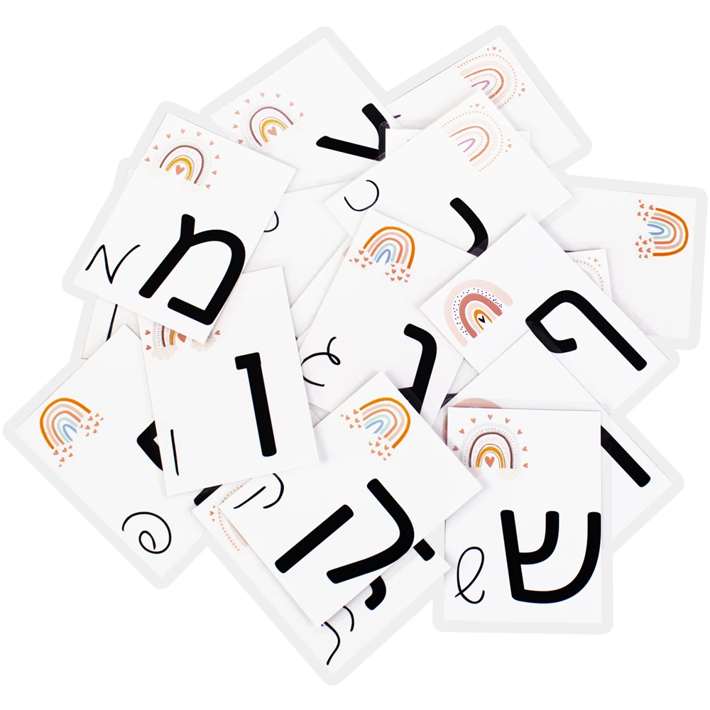 Hebrew Letter/Alphabet Kindergarten Flashcards Children Montessori Hebrew Learning Cognitive Cards Kids Educational Memory Toys 5