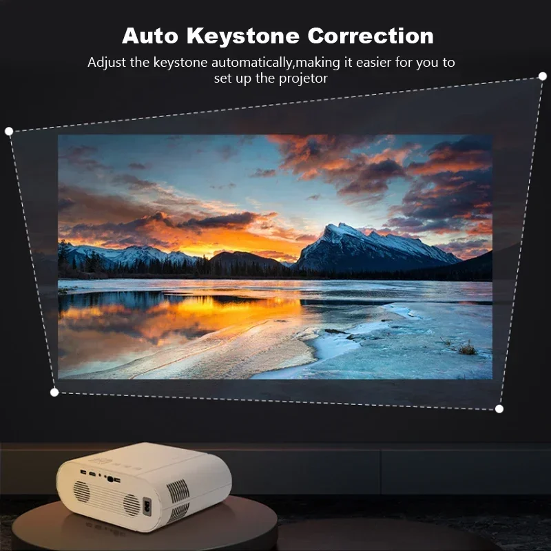 Mini Projecteur WiFi/Bluetooth 5.2 - Full HD 1080P - Projection Jusqu'à 200" - Compatible Smartphone, TV Box, Console