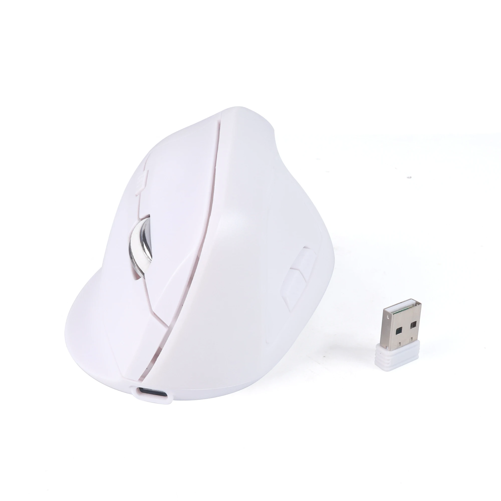 Ergonomic Dual-Mode Wireless Vertical Mouse with Rechargeable Battery and Quiet Clicks