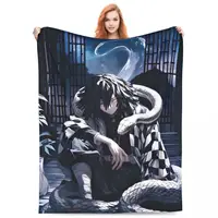 Serpent Hashira Obanai Iguro Fleece Blanket Anime Demon Slayer Funny Throw Blanket for Home 150*125cm Rug Piece 2