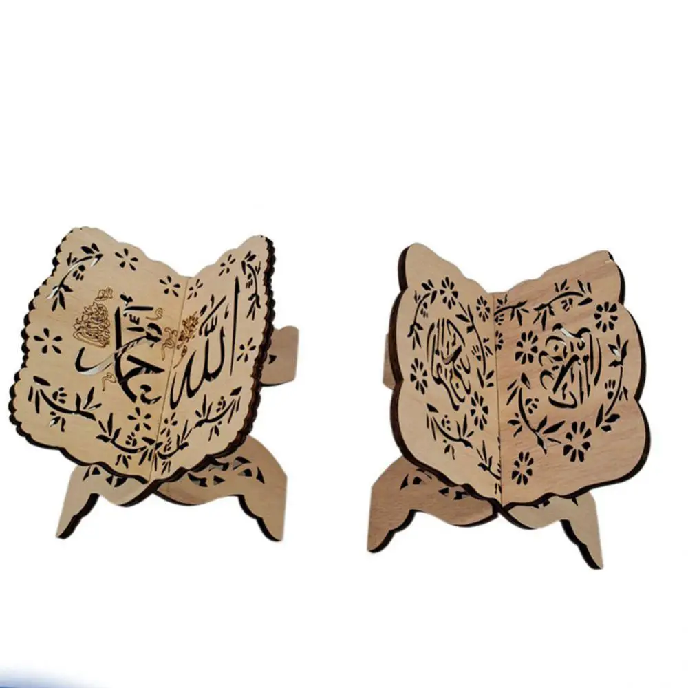 Legno Eid Mubarak Quran Holy Book Stand Holder Islamico Musulmano Ramadan Kareem Decorazione Per La Casa Mini Ramadan Mubarak Eid Regali