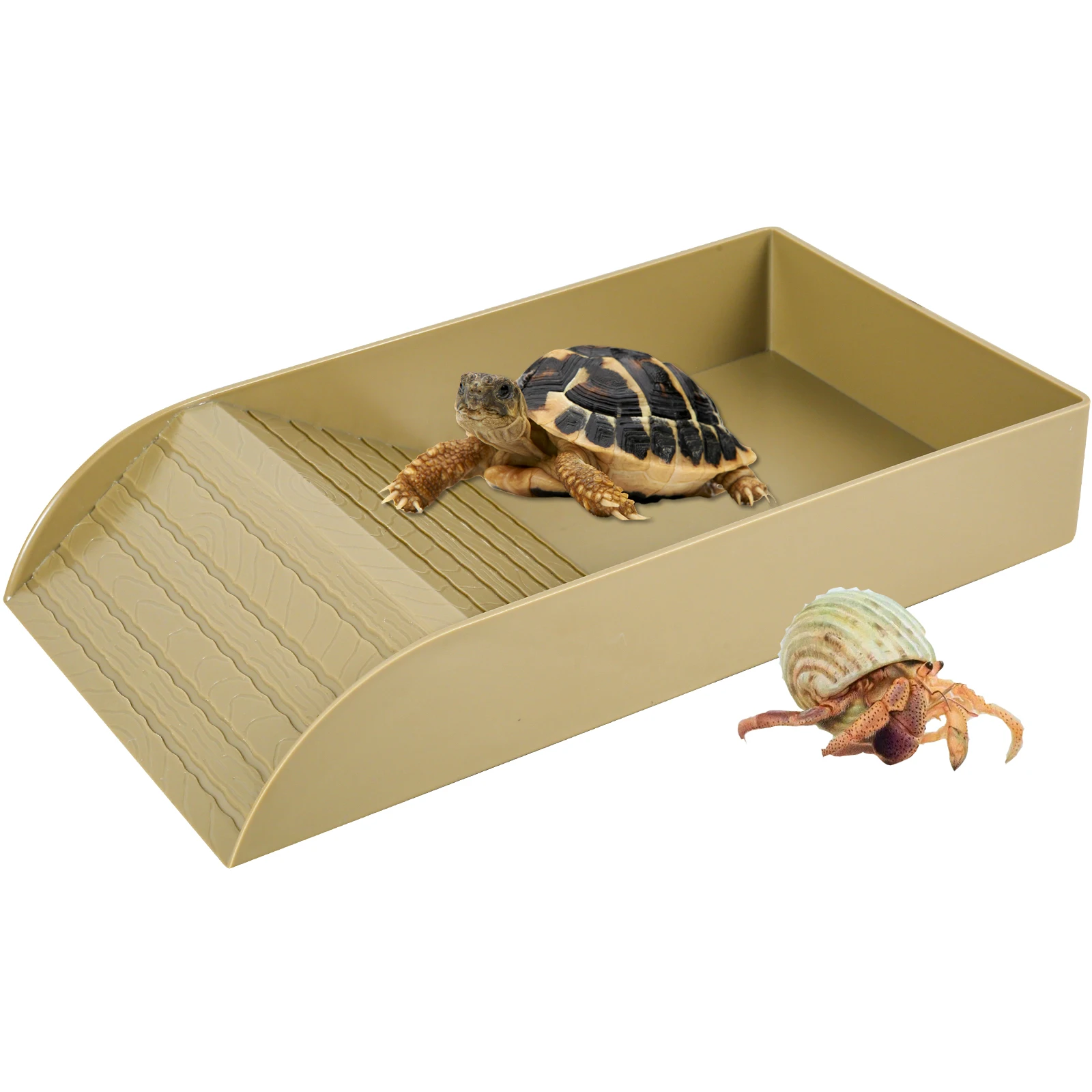 Bol Bain Et Nourriture Pour Tortue - Plastique PP, 14.9x14.5x2cm, Rampe Antidérapante - Pour Reptiles, Aquaterrarium