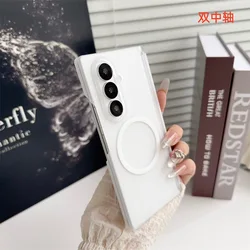 Luxury Frosted Matte Translucent Magnetic Phone Case - Shockproof Protective Cover for Galaxy Z Fold4 (WHITE)
