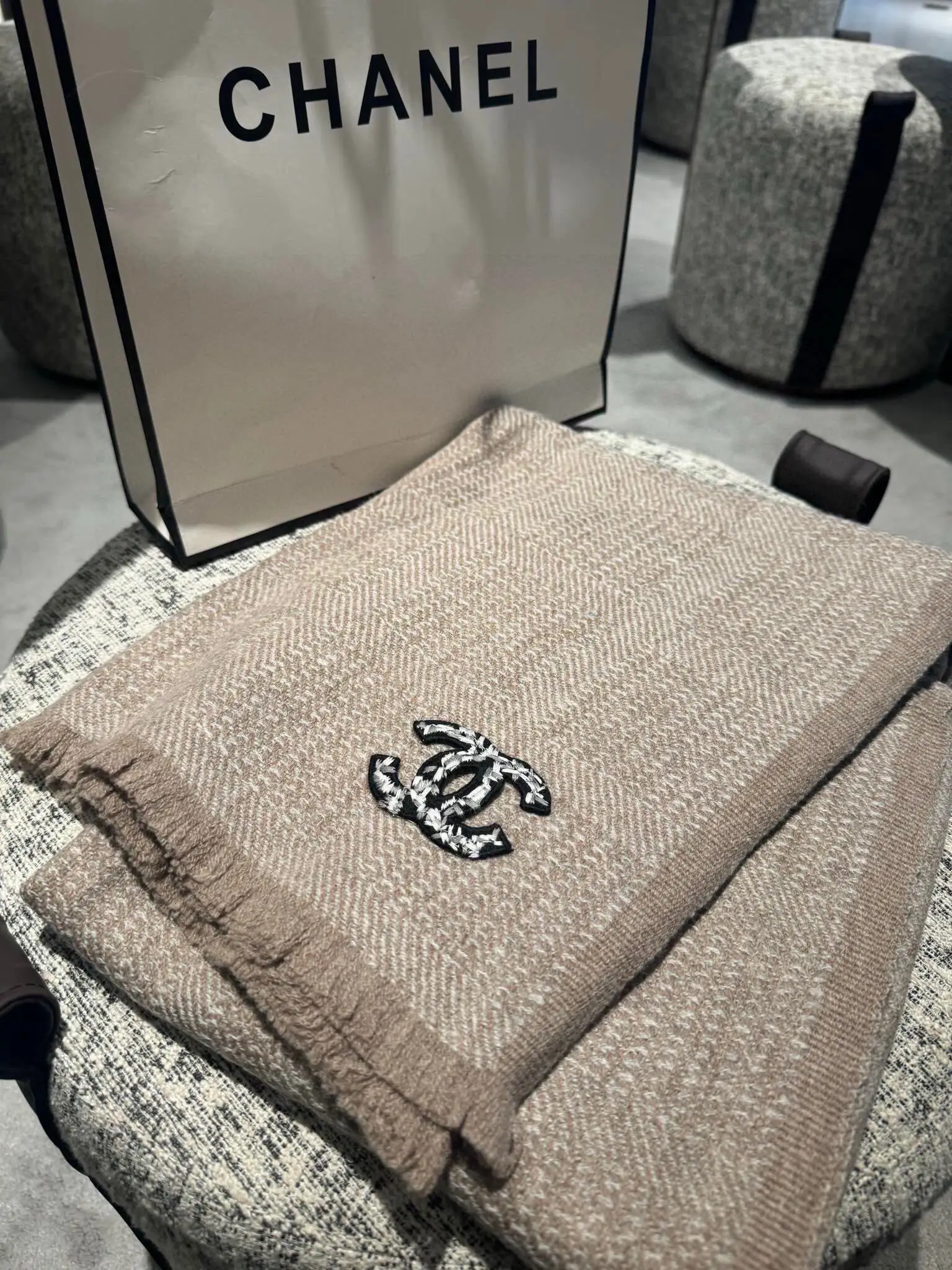 In Style Of Chanel Scarf Fall And Winter Warm Cozy Hundred