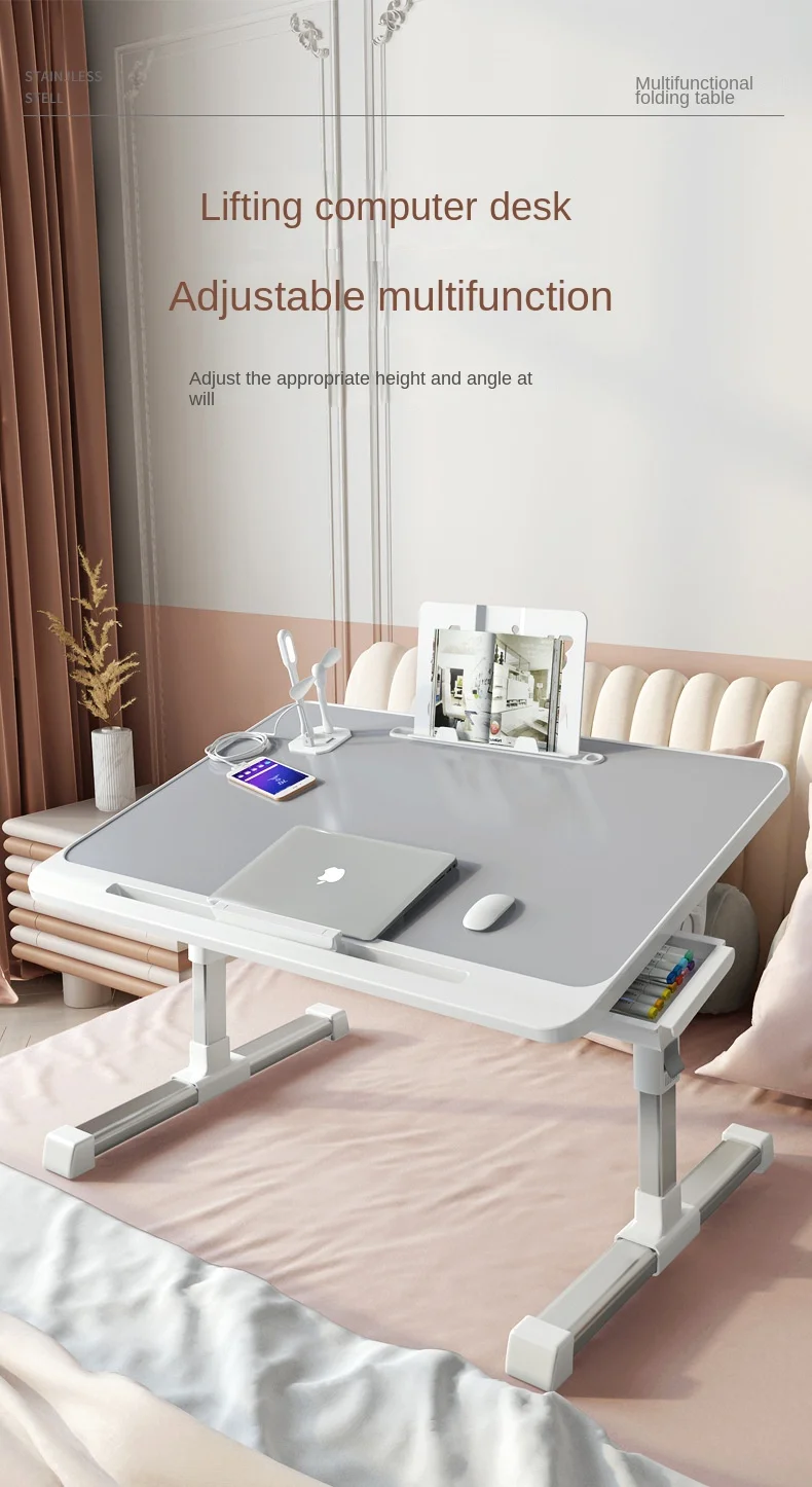 Description Picture 2 of itemFoldable Lift Bed Small Table Home Study Desk Simple Bedroom Computer Bay Window Dormitory Student Small Table