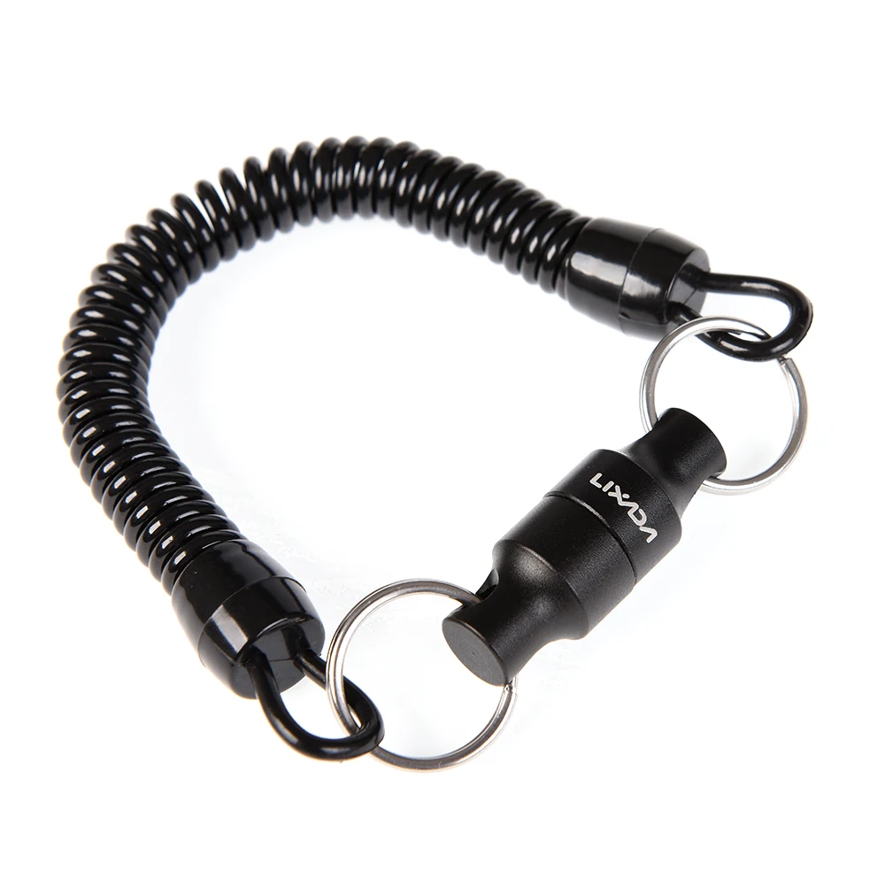 Lixada Fly Fishing Magnetic Net Release Holder Keeper Magnet Clip Landing Net Connector with Coiled Lanyard